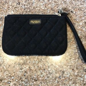 Victoria’s Secret black zip pouch, case Wristlet